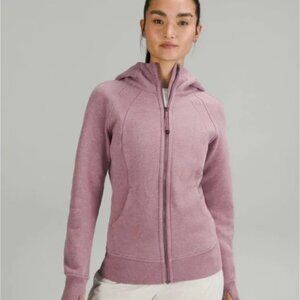 Lululemon Scuba Hoodie Jacket Light Cotton Fleece Heathered Velvet Dust Size 6